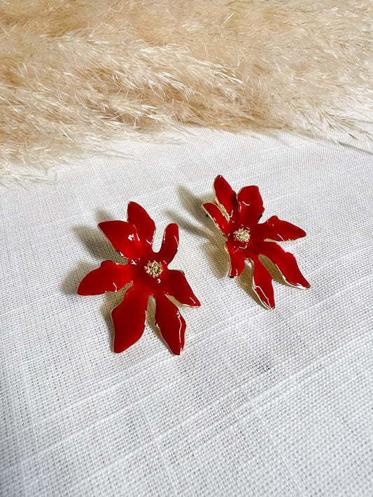 Boucles 42 - fleures rouges