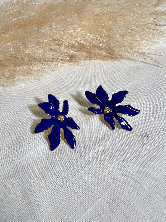 Boucles 42 - fleures bleues