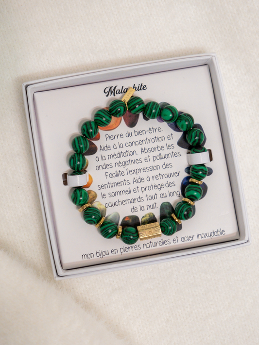 Bracelet Malachite pierres naturelles