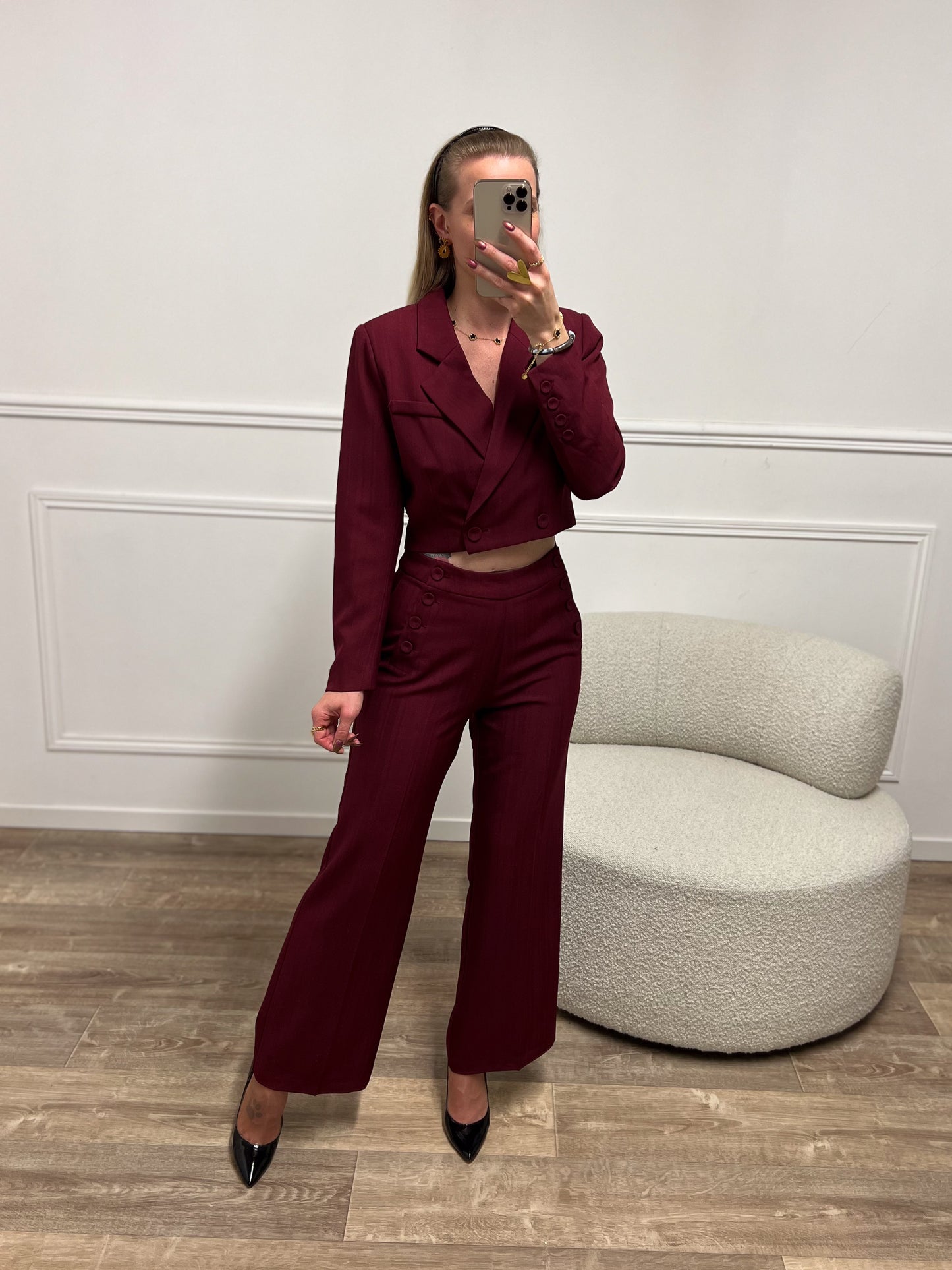 Pantalon ORIANE bordeaux