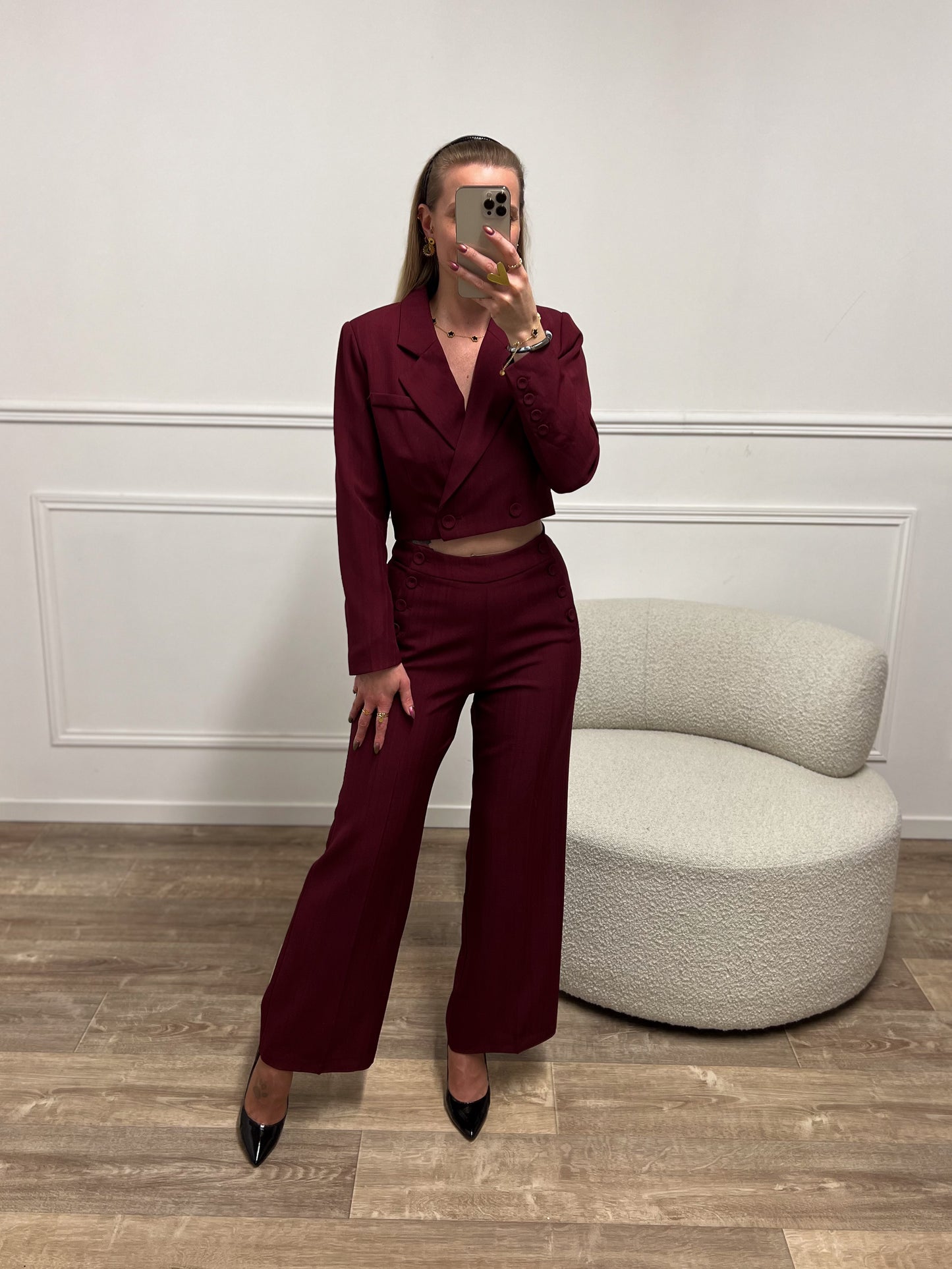 Pantalon ORIANE bordeaux