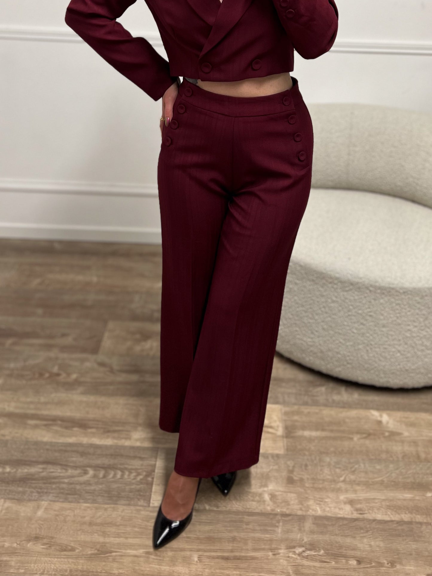 Pantalon ORIANE bordeaux