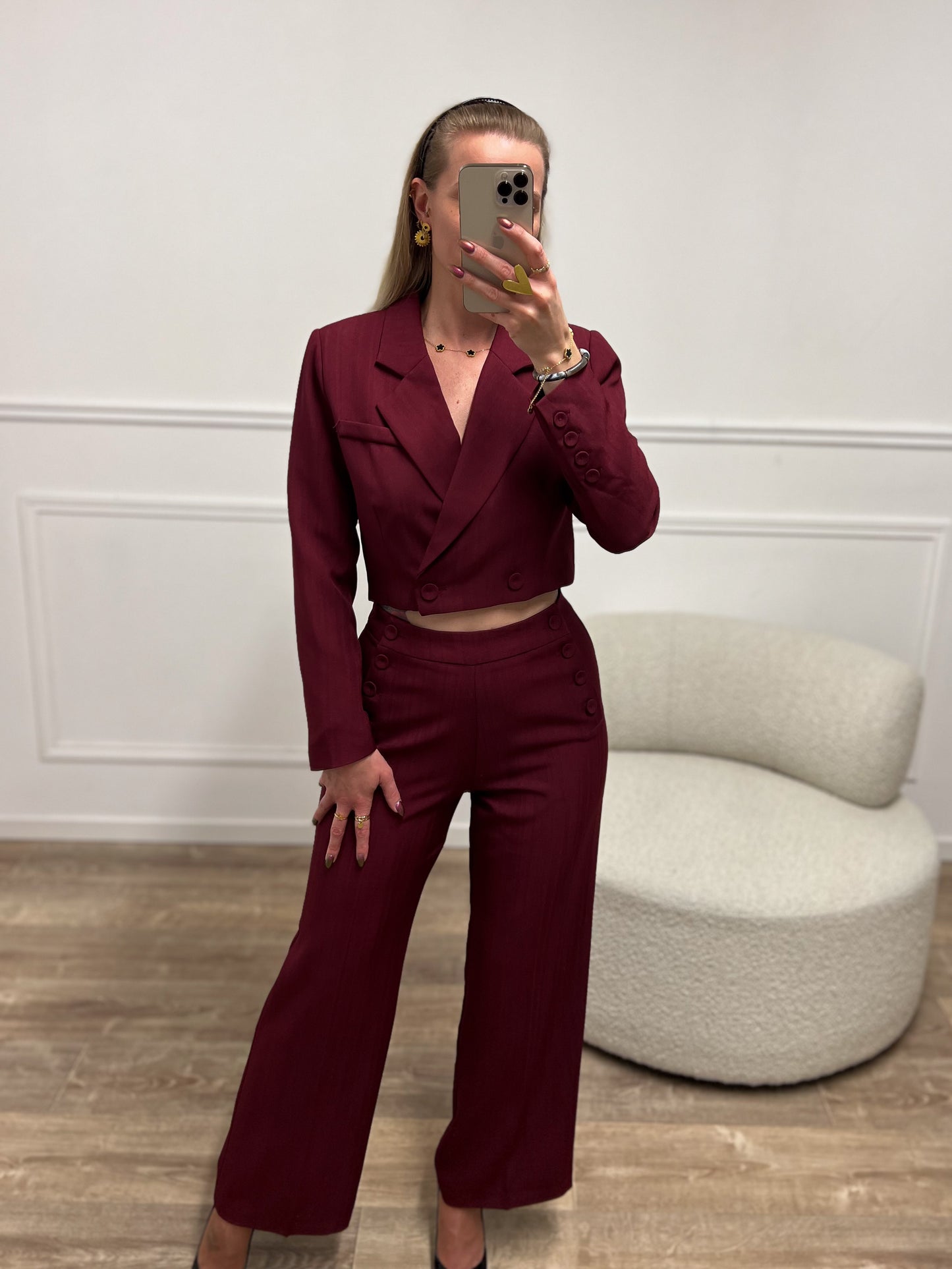 Pantalon ORIANE bordeaux