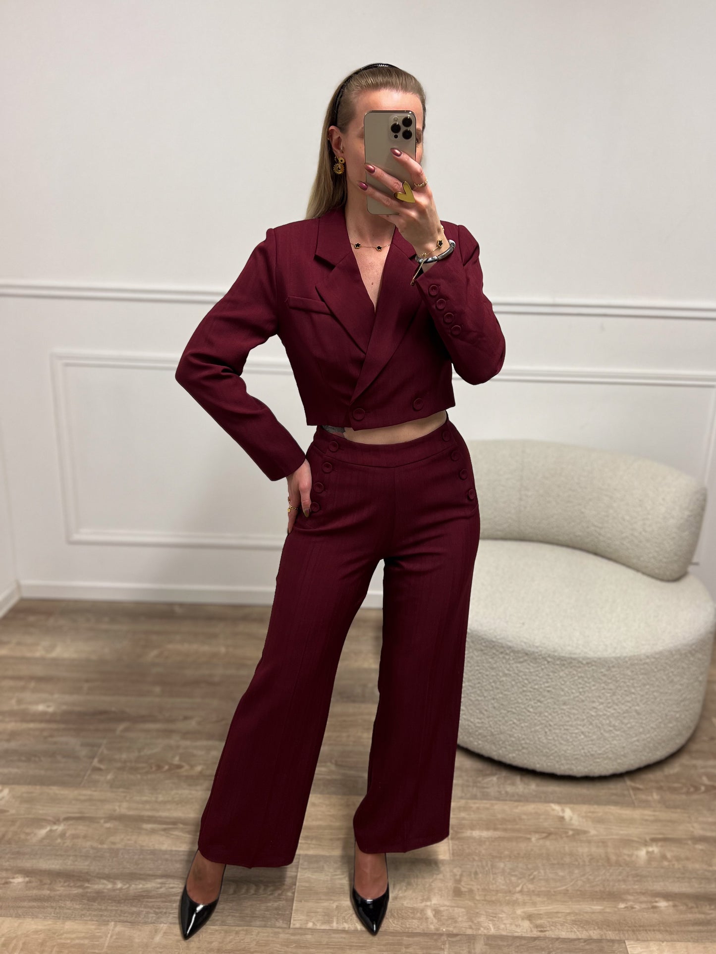 Pantalon ORIANE bordeaux