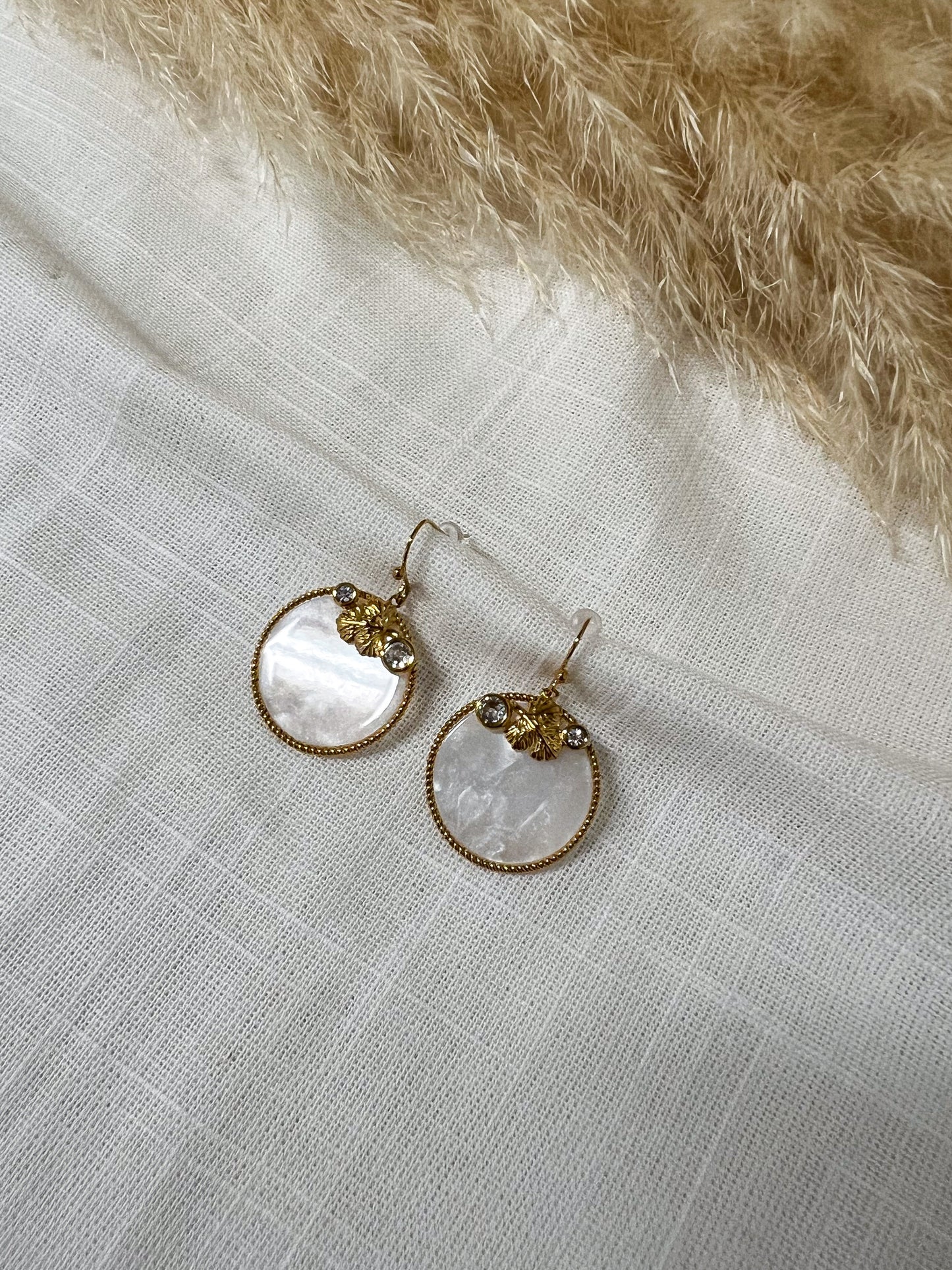 Boucles 38 -  Rond nacre blanc