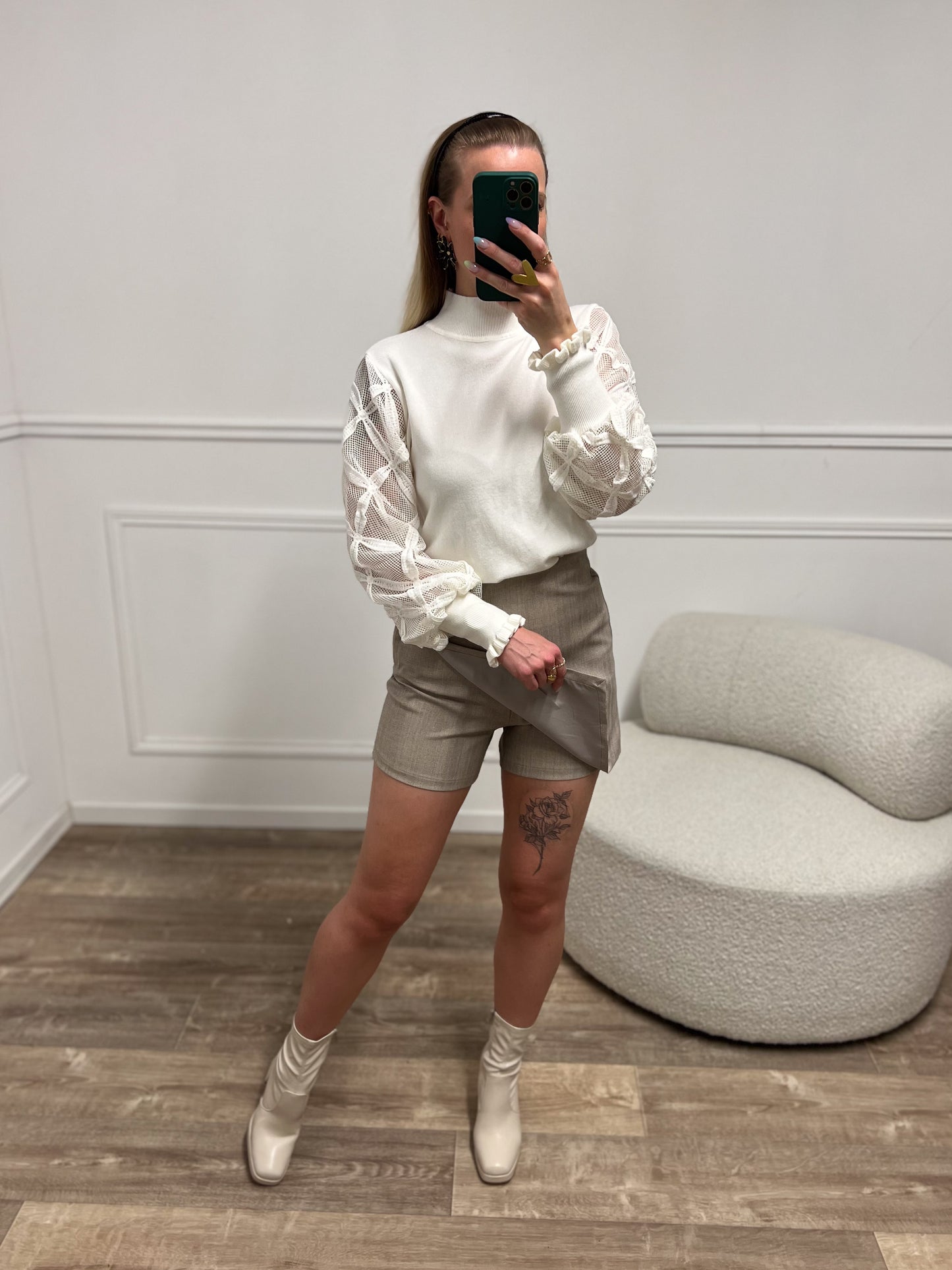 Jupe short ORIANE taupe