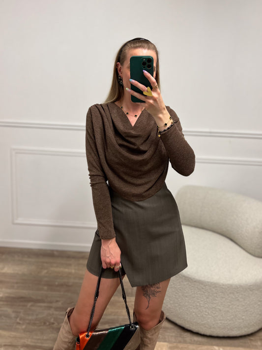 Top EMILIA marron