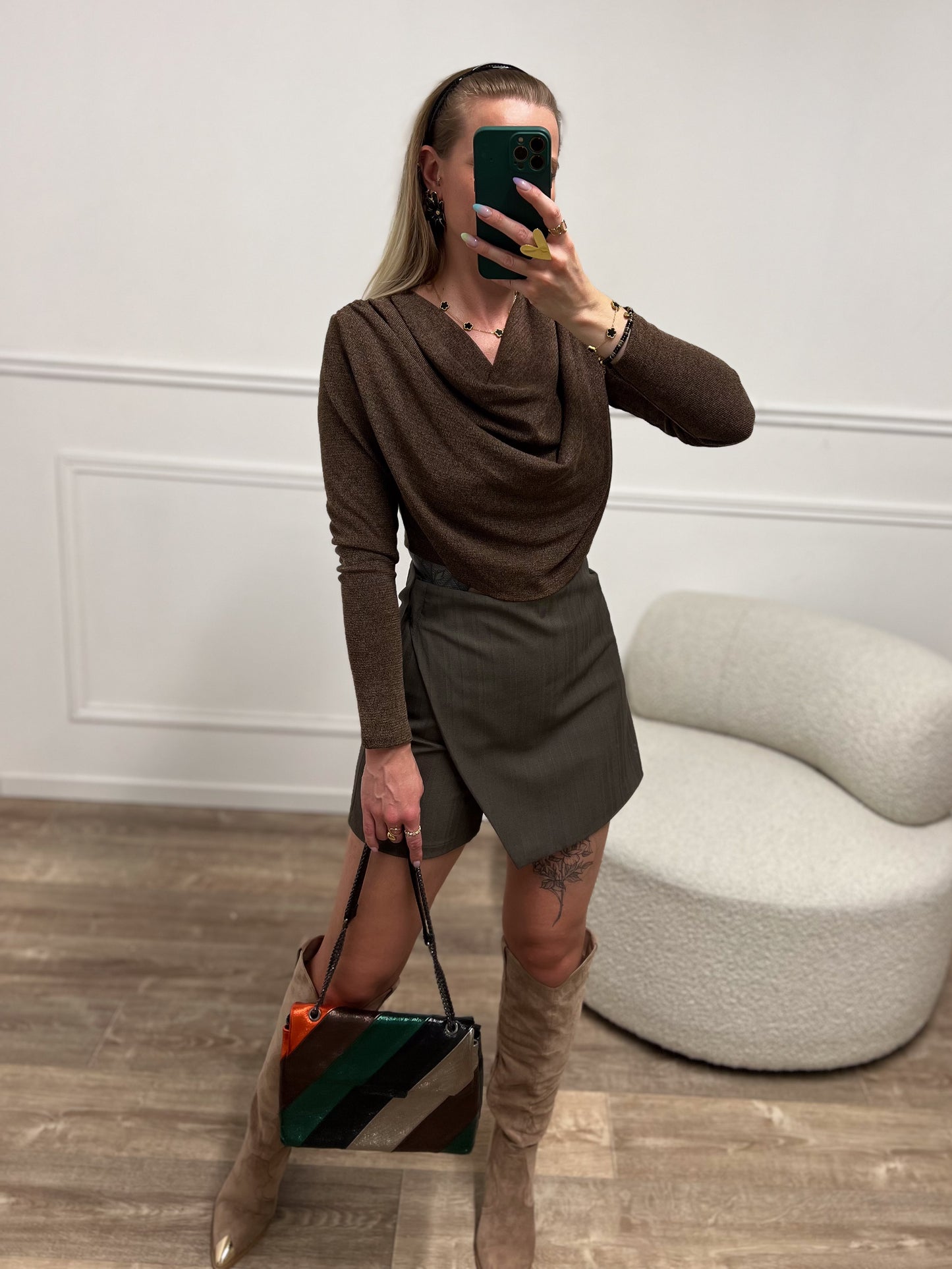 Top EMILIA marron