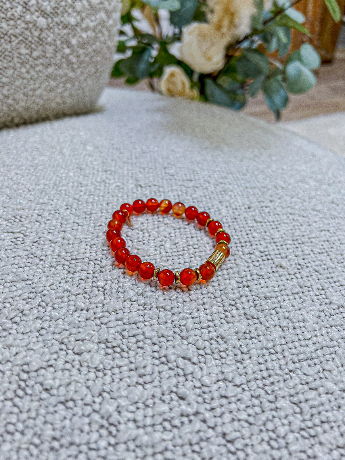 Bracelet Agate rouge pierres naturelles