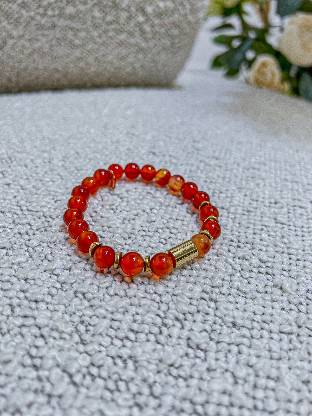 Bracelet Agate rouge pierres naturelles