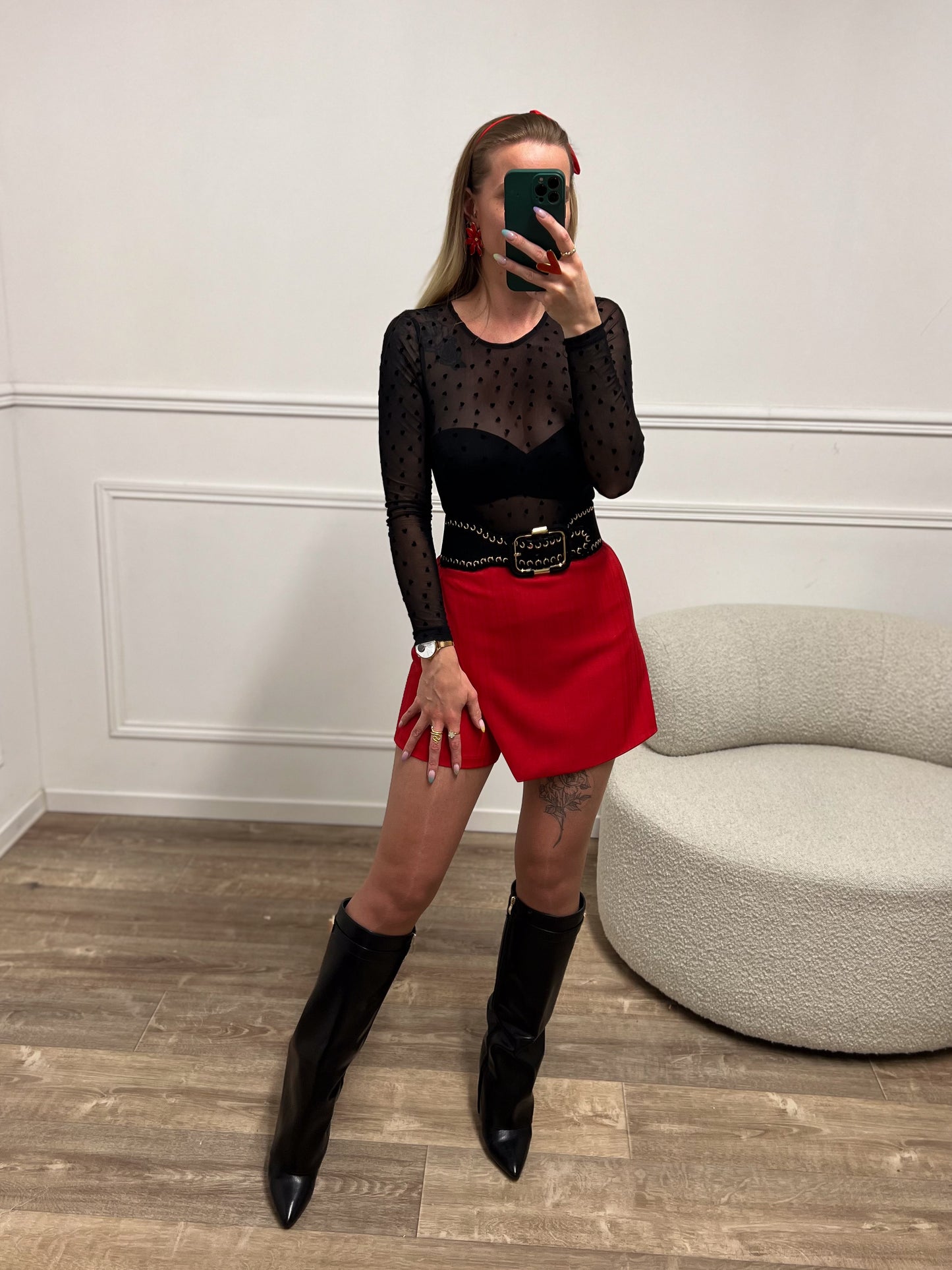 Jupe short ORIANE rouge