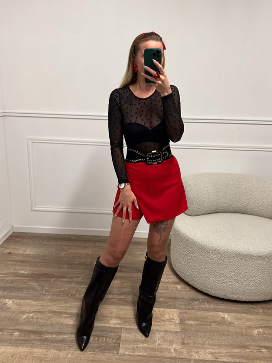 Jupe short ORIANE rouge