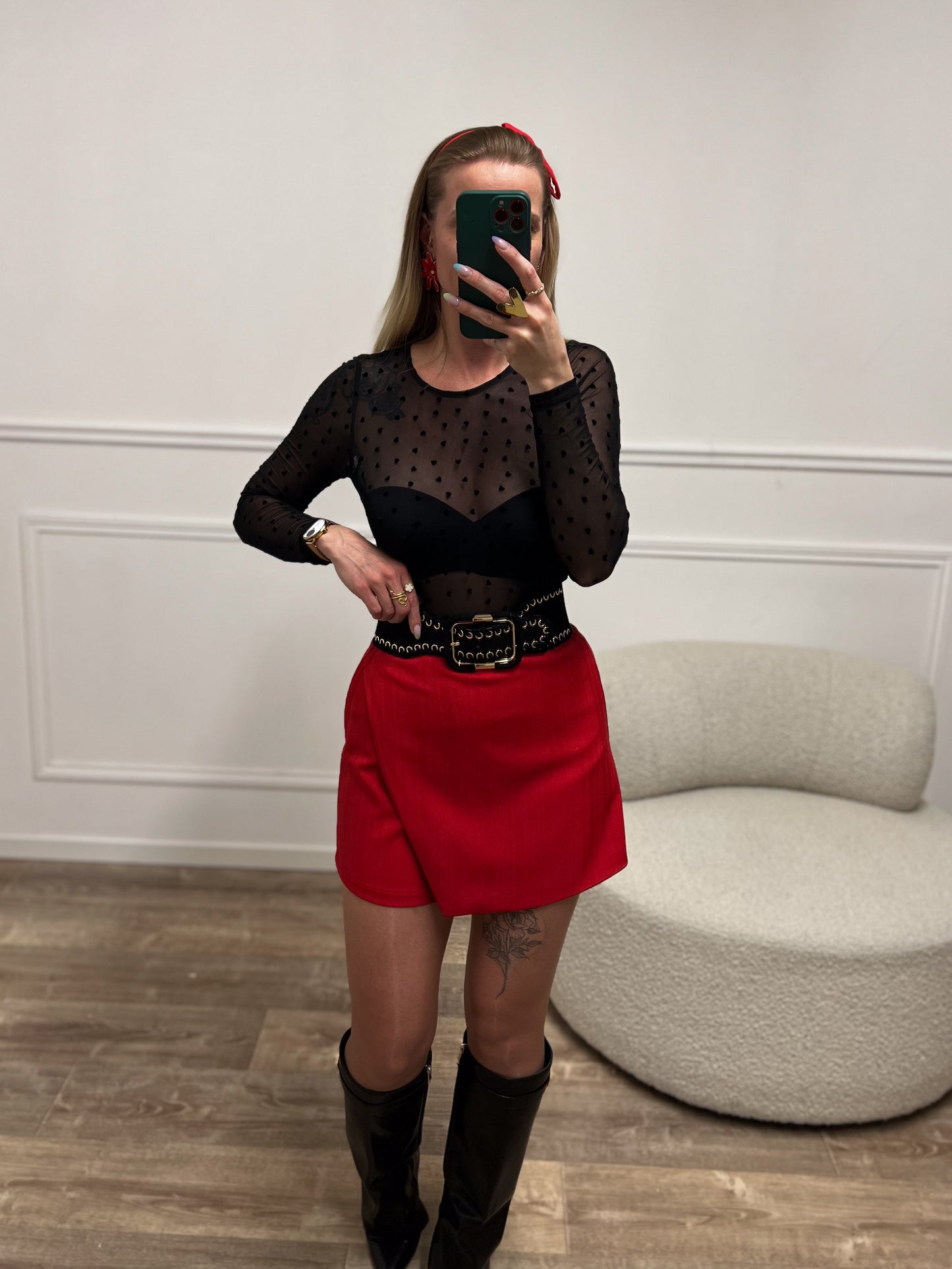 Jupe short ORIANE rouge