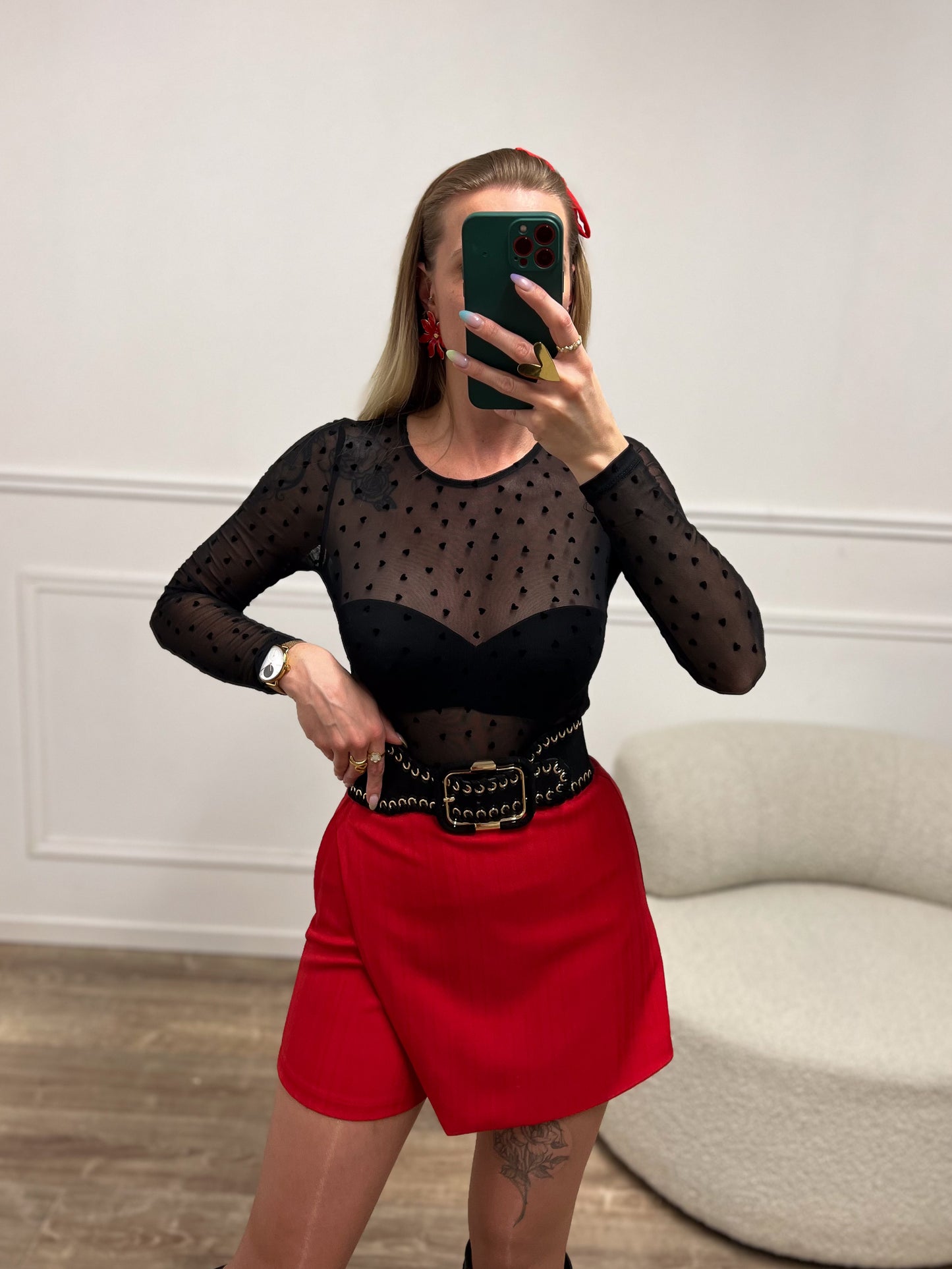 Jupe short ORIANE rouge